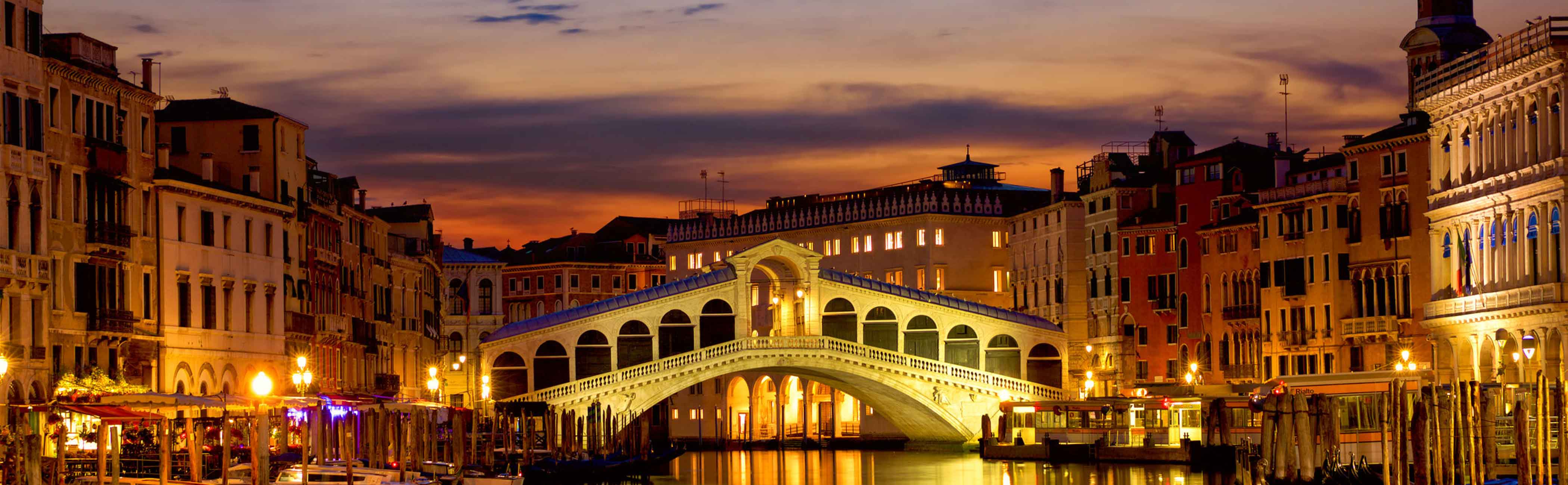 View of the bridge over the grand cannal in Venice.